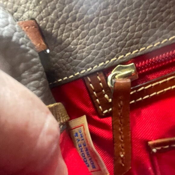 Dooney & Bourke Pebble Grain Elephant Gray and Brown Satchel Handbag 🐘 ❤️ - Picture 5 of 14